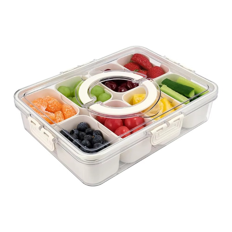 Food Storage With Dividers - صينية تقديم بلاستيكية للمطبخ، مصنوعة من