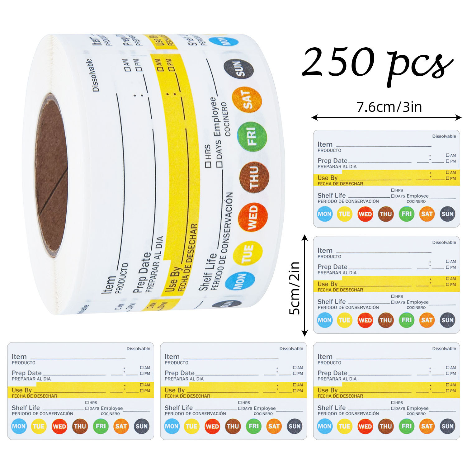 250 قطعة/لفة ملصقات تواريخ الط - مراجعة Food Storage Labels وسعره