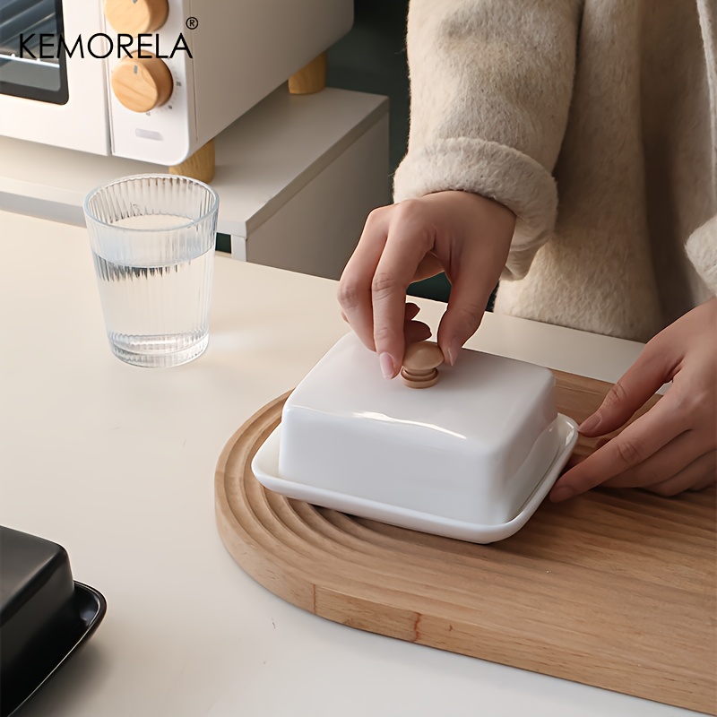 طبق زبدة سيراميك بغطاء مستطيل  - مراجعة Food Storage Oven Safe وسعره